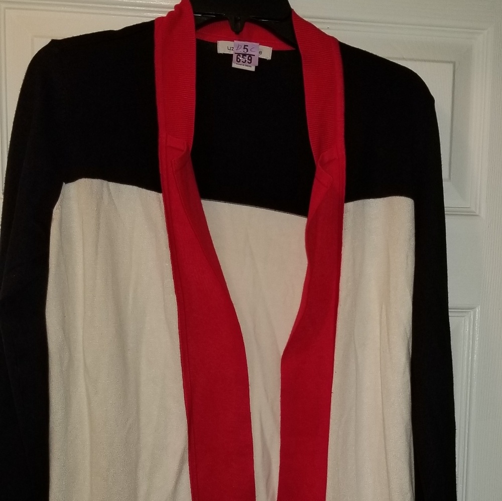 Liz Claiborne Colorblocking Open Front Cardigan